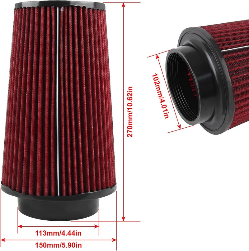 DOCAS 6.0 Cold Air Intake Kit Compatible with Ford F250 F350 Excursion 2003-2007 6.0L Diesel Engines (Red) - Image 4